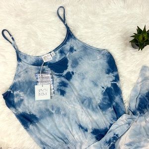 Beach Break tie dye spaghetti strap 3 tier dress